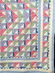 VTG QUEEN SIZE COTTON HANDMADE AND MACHINE CRAFTED MULTICOLORED PATCHWORK QUILT